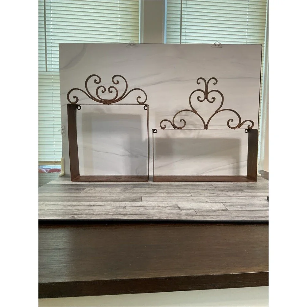 Vintage Wrought Iron Box Shelves Rustic Look. See Pic For Measurements